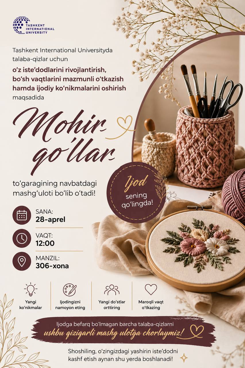 “Creative Hands” Workshop for Female Students at TIU